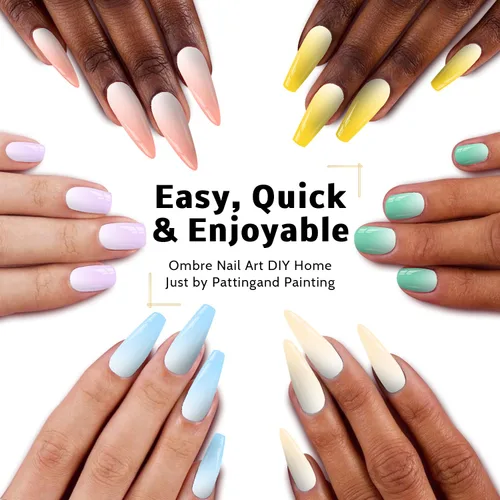 Miniatura 2 de Paleta de Esmalte de Uñas en Gel Sponge Pat, 12 Colores para Mezclar Ombré Degradado, Pintura Degradada para Arte de Uñas, Sin Limpieza, Curado