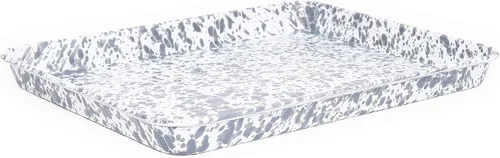 Miniatura 4 de Sartén para Brazo de Gitano Enamelware, 16.25 x 12.5 pulgadas, Salpicado Negro/Blanco