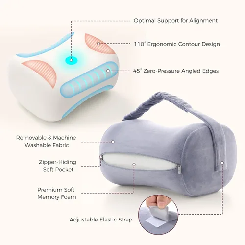 Miniatura 6 de Momcozy Almohada de rodilla para dormir de lado, espuma viscoelástica suave y diseño sin pellizcos, alivia el dolor de rodilla, piernas y ciática