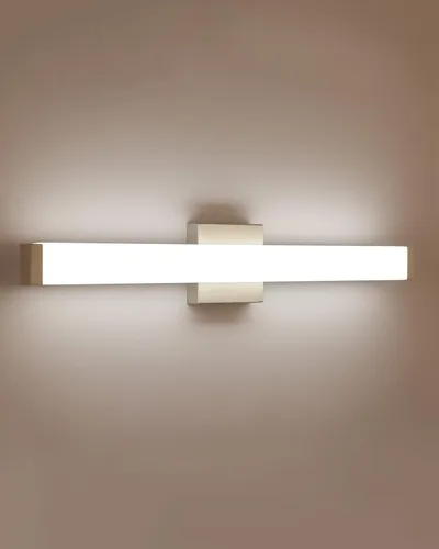 Miniatura 12 de Lámpara de tocador de baño de níquel cepillado, cuadrada, LED, 60 cm (24 pulgadas), 14 W, luz blanca natural, 4000 K, barra de luz para espejo