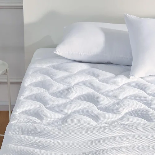 Miniatura 11 de SLEEP ZONE Cubrecolchón refrescante tamaño individual para cama individual, protector de colchón acolchado zonificado de primera calidad, funda Gris
