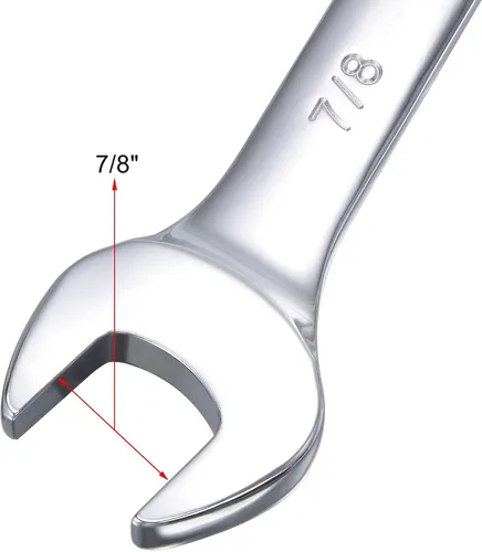 Miniatura 4 de uxcell Llave combinada de trinquete de 7/8 Pulgadas SAE de 72 dientes y 12 puntos con punta en caja, herramientas de llave de Cr-V