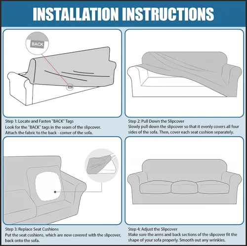Miniatura 6 de JQinHome Funda elástica para sofá de 2 piezas Fundas para sofá, funda para sillón con funda de cojín separada para silla, protector de muebles