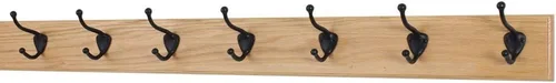 Miniatura 10 de PegandRail Perchero de roble con ganchos estilo sombrero y abrigo de bronce aceitado (castaño, 15 x 3.5 pulgadas con 3 ganchos)