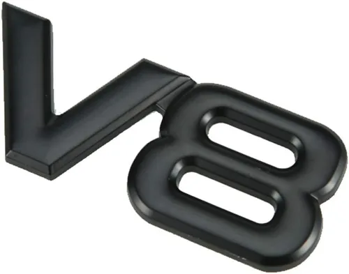 Miniatura 4 de Dsycar V8 Emblema adhesivo de metal 3D para coche, pegatina de coche, emblema de repuesto para camiones y coches (V8-Negro)