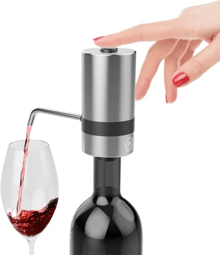 Lujoso aireador de vino eléctrico instantáneo de 1 botón con boquilla 6 veces más oxidación para vinos, escocés y whisky