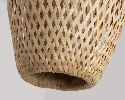 Miniatura 6 de Lámpara colgante de bambú de una sola luz, cesta bohemia ajustable hecha a mano, tejida a mano, mini iluminación colgante para cocina, isla