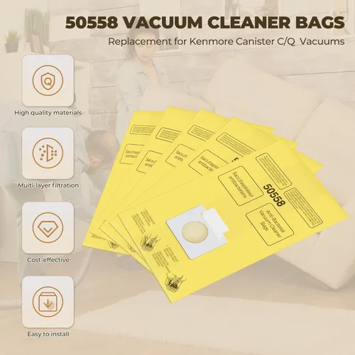 Miniatura 8 de Bolsas de repuesto para aspiradora Kenmore tipo C/Q 5055, 50555, 50557, 50558, 200 Series, 400 Series, 600 Series, 700 Series, 800 Series