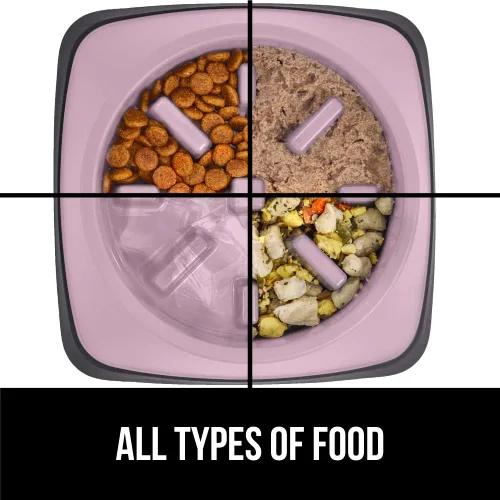 Miniatura 5 de GORILLA GRIP® Cuencos patentados de alimentación lenta sin BPA, juguete interactivo para perros y gatos, enriquecimiento de entrenamiento Rosa