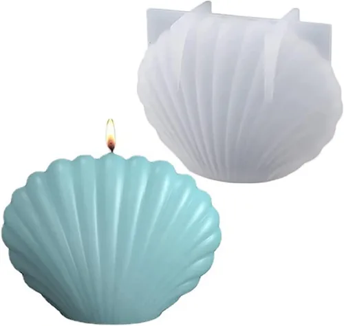 Surakey Molde de carcasa de silicona, molde de resina de caracola, molde de silicona de concha de mar para velas, molde de jabón, molde de Grande