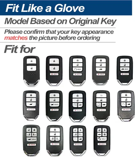Miniatura 2 de Compatible con Honda Civic CR-V CR-Z Fit Accord Odyssey Clarity HR-V Insight Passport Pilot Ridgeline Crosstour TPU Funda para Llavero de Auto, Azul