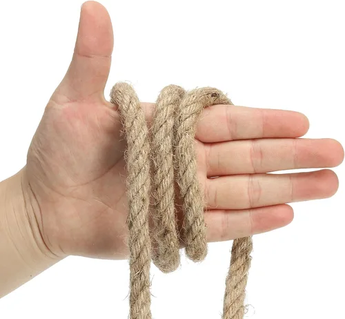 Miniatura 4 de PATIKIL Cuerda de yute de 1/2 pulgada y 98.4 pies, cuerda de manila natural de 4 hebras trenzada, cuerda gruesa y pesada para tira y afloja