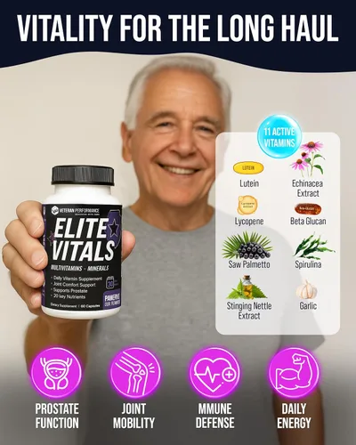 Miniatura 3 de Elite Vitals - Multivitaminas diarias para hombre con vitamina B12, suplemento de apoyo inmunológico sin gluten para próstata, articulaciones