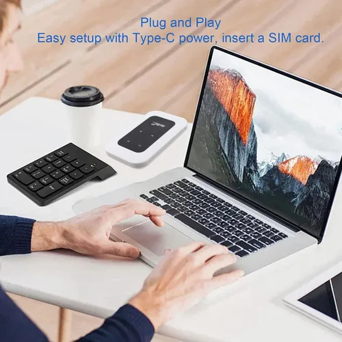 Miniatura 4 de Goshyda Enrutador WiFi móvil 4G LTE desbloqueado con ranura para tarjeta SIM, dispositivo de punto de acceso portátil de 300 Mbps para viajes, mini