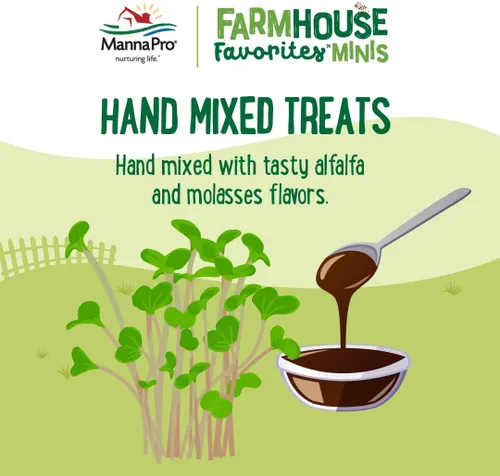 Miniatura 2 de Manna Pro Farmhouse Favorites - Mini golosinas de cabra y ganado - Bocadillos horneados prémium para mini cabras y mini ganado - Mezclado a mano
