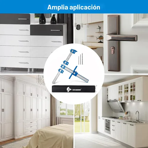 Miniatura 6 de Plantilla de hardware de gabinete, guía de taladro localizador de perforación, guía de perforación de madera para instalación de manijas perillas