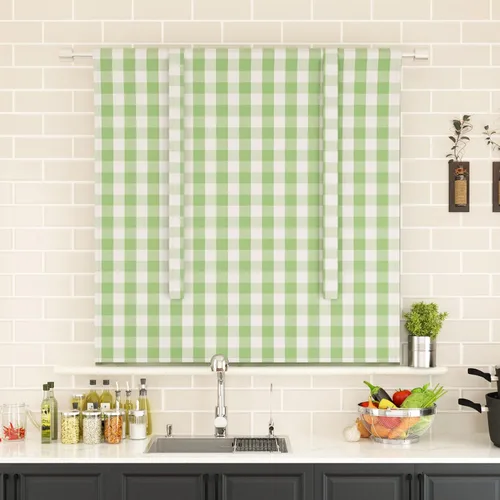 Miniatura 157 de Cenefas de cortina para ventana de 16 pulgadas de largo, 2 paneles de cuadros búfalo, cortinas pequeñas con bolsillo para barra, estilo clásico