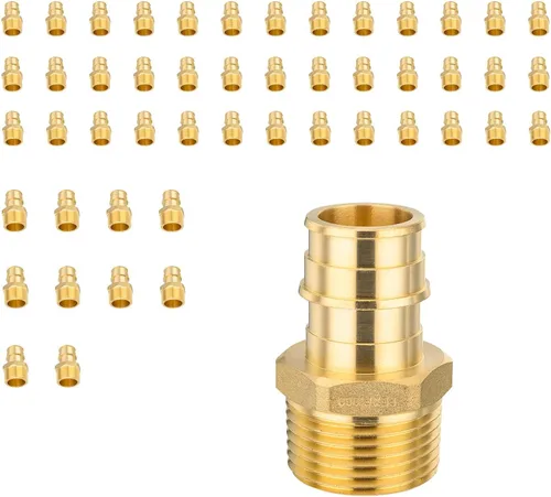 Miniatura 48 de Paquete de 2 accesorios de expansión Niikappu Pex-A, adaptador de flujo completo NPT hembra de 1 pulgada Pex-A x 1 pulgada, accesorio de tubería