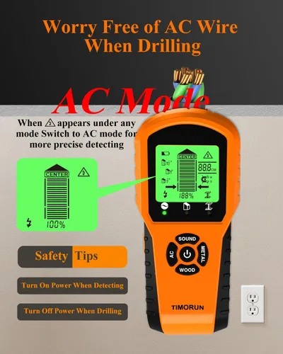 Miniatura 6 de Escáner de pared 6 en 1, herramienta de escáner de pared mejorada para detectar paneles de yeso, cables de CA de metal de madera con sensor