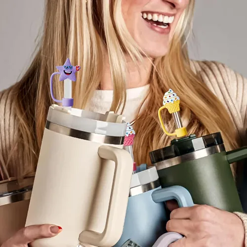 Miniatura 4 de Junta de tapa de repuesto para vasos Stanley de 40 onzas, 4 sellos y 1 tapa con popote, sello de silicona sin BPA para Adventure Quencher H2.0