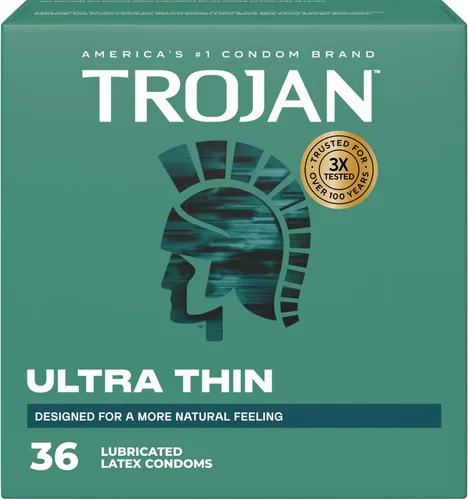 Miniatura 23 de Trojan Bareskin - Preservativos finos, paquete variado Everythin, condón de látex lubricado, 10