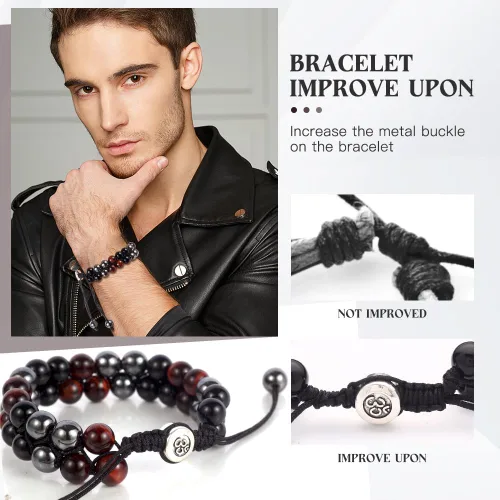 Miniatura 12 de Triple Protection Bracelet - for Protect & Balance - Energy Crystal Handmade Bracelets for Men Women