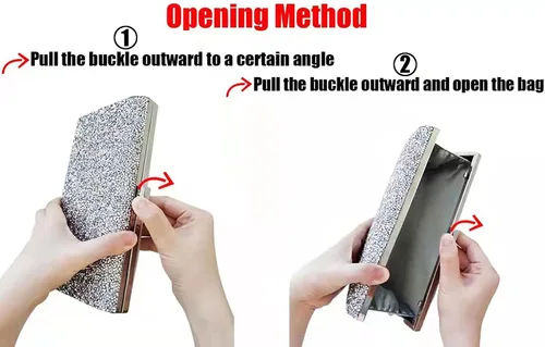 Miniatura 6 de Covelin Bolso de mano de mujer con diamantes de imitación de noche caliente