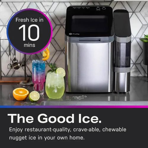 Miniatura 5 de GE Profile Opal 1.0 - Máquina de hielo en pepitas Máquina de hielo de guijarros de encimera Máquina de hielo portátil que hace hasta 34 libras