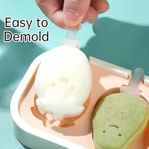 Miniatura 2 de Juego de 3 moldes para paletas, 4 piezas, moldes para hacer helados, accesorios de cocina congelados, fácil liberación, leche materna, reutilizable