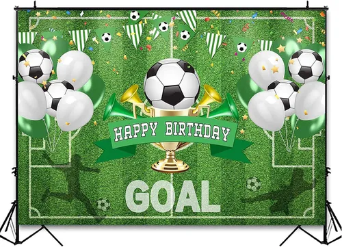 Miniatura 4 de Avezano Fondos de fiesta de fútbol para decoración de fiestas temáticas de fútbol, feliz cumpleaños, fondo de fotos para niños, suministros