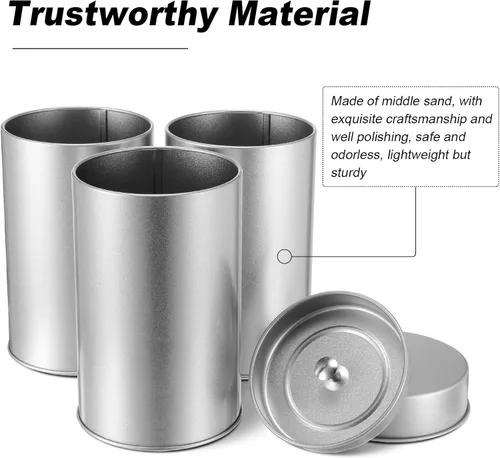 Miniatura 2 de Zopeal 6 Pack Tea Tin Canister with Airtight Double Lids 12 oz Can Box Canister for Loose Leaf Tea Storage Bag Container Portable Small Kitchen for