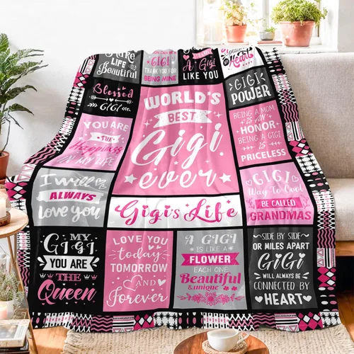 Miniatura 4 de Gigi Regalos para abuela, manta de regalo Best Gigi Ever de 50 x 60 pulgadas Manta suave de recuerdo, regalo pensado para cumpleaños, Navidad, Día