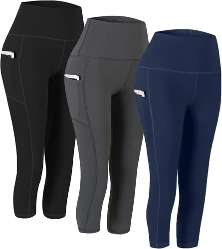 Miniatura 11 de Fengbay 3 Pack High Waist Yoga Pants with Pocket Leggings Tummy Control Workout Running Yoga Leggings for Women