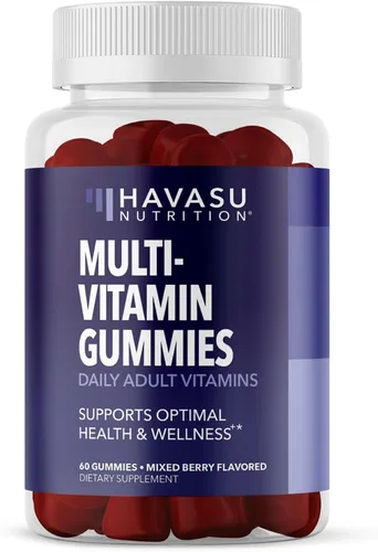 Gomitas multivitamínicas para adultos, gomitas diarias con vitamina C, D y zinc para hombres y mujeres, 60 unidades, apoyo nutricional GLP-1 para