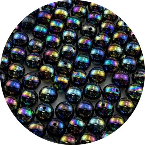 Miniatura 33 de 2000 cuentas redondas acrílicas de 0.157 pulgadas (0.157 in), cuentas espaciadoras de colores AB con agujero para bricolaje, pulseras, collares
