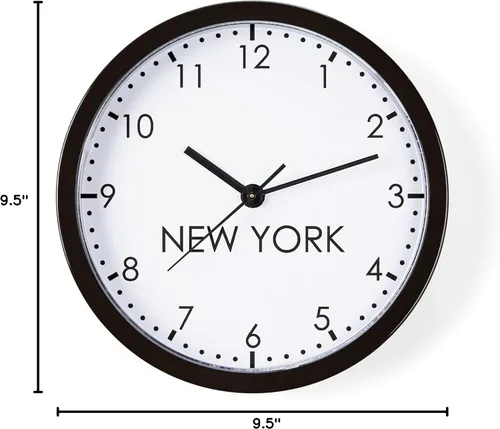 Miniatura 2 de CafePress NEW YORK - Reloj de pared moderno para sala de redacción de 10 pulgadas para sala de estar, cocina u oficina
