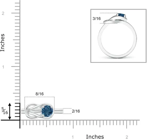 Miniatura 4 de ANGARA Anillo solitario de topacio azul natural de Londres para mujeres, niñas en plata de ley tamaño 10 (grado AA tamaño-0.197 in) Regalo