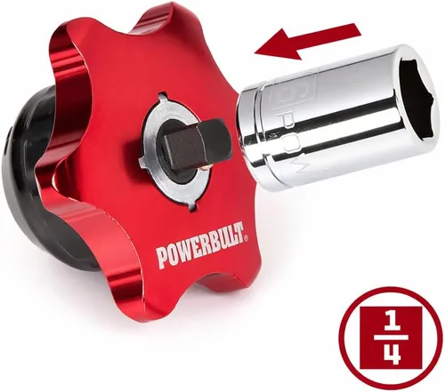 Miniatura 3 de Powerbuilt Trinquete de dedo de 1/4 de pulgada, doble cara para dados de 1/4 pulgadas y puntas hexagonales, mecanismo reversible de 36 dientes