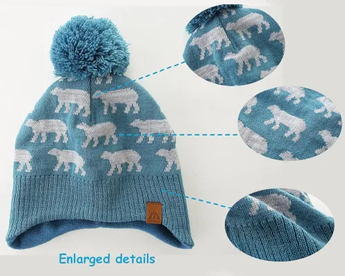 Miniatura 3 de Moon Kitty - Gorros de invierno para bebé y niña, de forro polar, con orejeras para calentar.