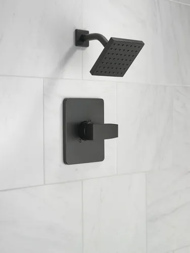 Miniatura 3 de Delta Modern 14 Series T14267-BL-PP - Juego de grifo de ducha serie 14, moderno, con cabezal y manija de ducha negro mate, kit de molduras