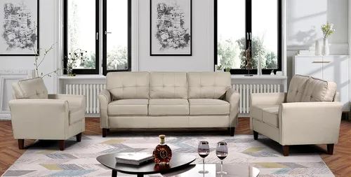 Miniatura 6 de Container Furniture Direct Kouchouk - Muebles de sala de estar de terciopelo cómodos de tres plazas, sofá moderno de mediados de siglo, sofá biplaza