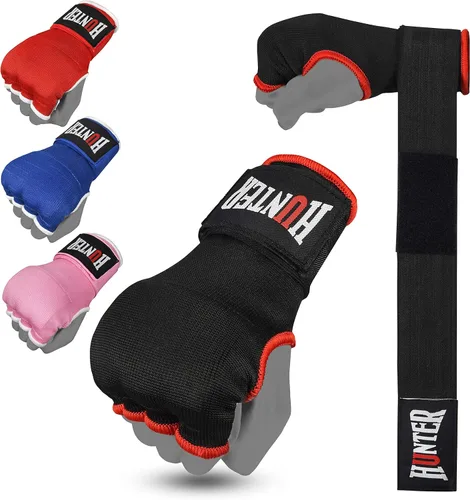 Miniatura 20 de HUNTER - Guantes interiores acolchados con gel y vendas de mano para boxeo, vendas elásticas de entrenamiento rápido para hombres y mujeres, Rosa