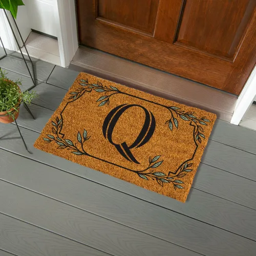 Miniatura 42 de Evergreen Flag Alfombra de puerta de fibra de coco monograma Letra B Alfombra para puerta delantera para interiores y exteriores 71x41 cm