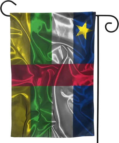 Miniatura 4 de Silk Style Flag Of The Central African Republic Garden Flag 12.5"x18" Inch Double Sided Garden Flags Home Lawn Outdoor Decor Flags Party Banner