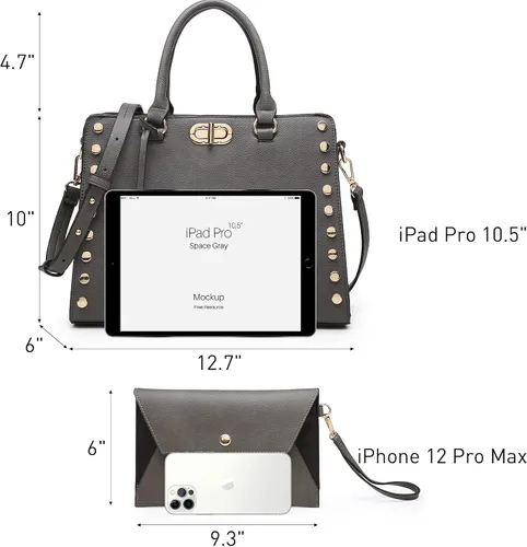 Miniatura 4 de Dasein - Carteras y bolsas de mano para mujer, bolsas planas, con asa superior, bolso de hombro, bolso de trabajo con cartera a juego