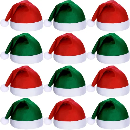 Miniatura 10 de SATINIOR 12 sombreros de Papá Noel, sombrero de tela no tejida para vacaciones, suministros de fiesta de Navidad
