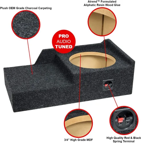 Miniatura 3 de Bbox - Caja de subwoofer sellada de 10 pulgadas – Cajas de subwoofer selladas Accu-Tuned – Caja de subwoofer que mejora la calidad de audio, sonido