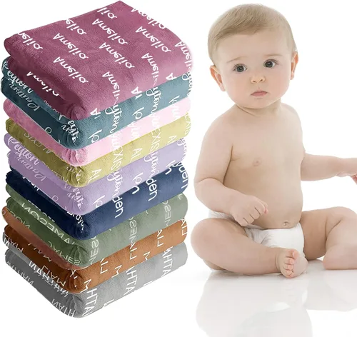 Miniatura 37 de Manta personalizada con texto del nombre, mantas de franela personalizadas para bebés, adultos y niños, regalo de cumpleaños, día de San Valentín
