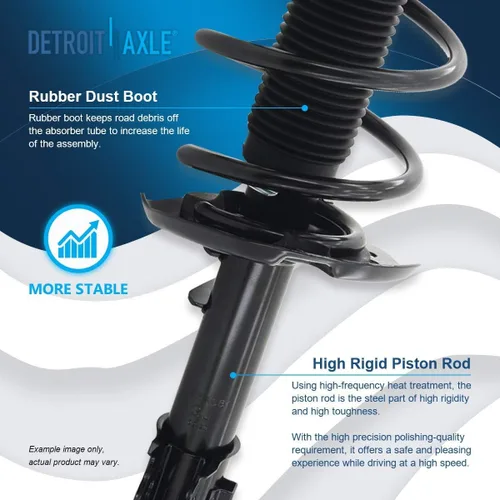 Miniatura 5 de Detroit Axle - Kit de amortiguadores de 4 puntales para Ford Escape 14-19, 2 puntales delanteros con resorte helicoidal 2 amortiguadores traseros