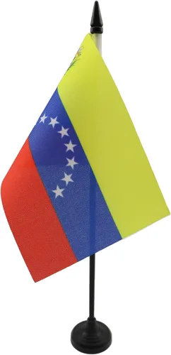 Miniatura 83 de Bandera de mesa de Anguila de 4 x 6 pulgadas, bandera de escritorio británica de Anguila, 5.9 x 3.9 in, palo y base de plástico negro AZ FLAG